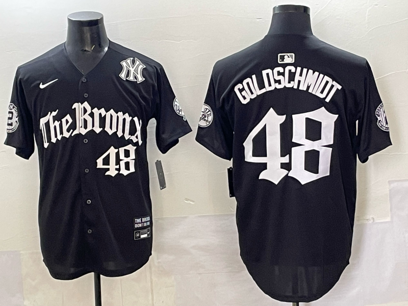 Men New York Yankees 48 Goldschmidt black MLB 2025 Nike jersey 015